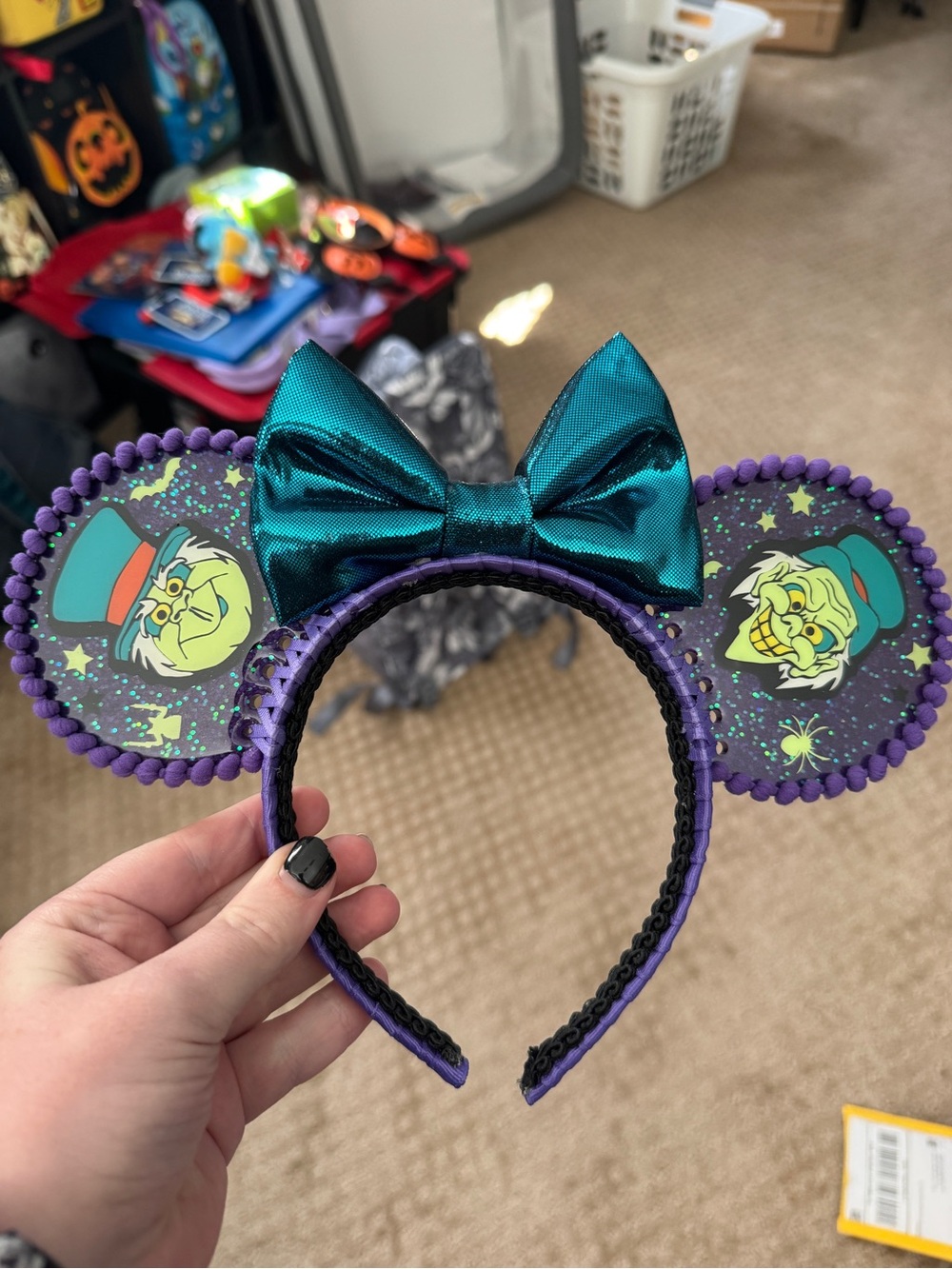 Custom made glow in the dark haunted mansion ears